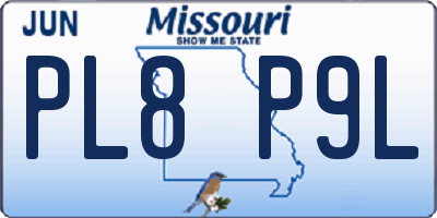 MO license plate PL8P9L