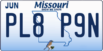 MO license plate PL8P9N