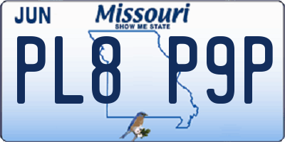 MO license plate PL8P9P