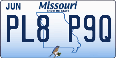 MO license plate PL8P9Q
