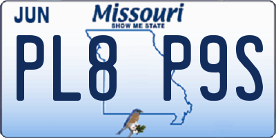 MO license plate PL8P9S