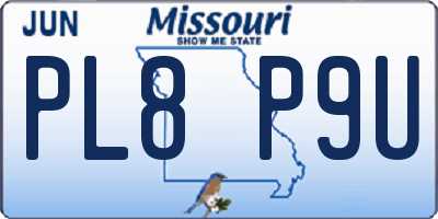 MO license plate PL8P9U