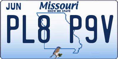 MO license plate PL8P9V