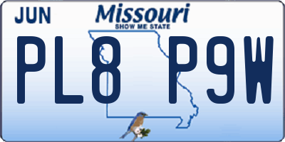 MO license plate PL8P9W