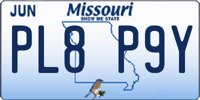 MO license plate PL8P9Y