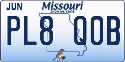 MO license plate PL8Q0B