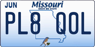 MO license plate PL8Q0L
