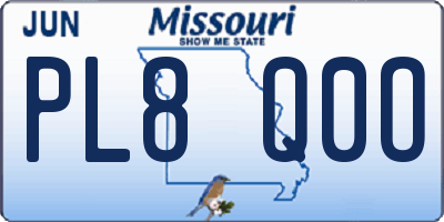 MO license plate PL8Q0O