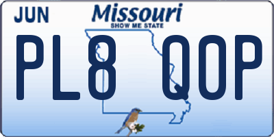 MO license plate PL8Q0P