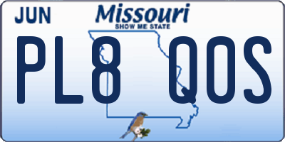 MO license plate PL8Q0S