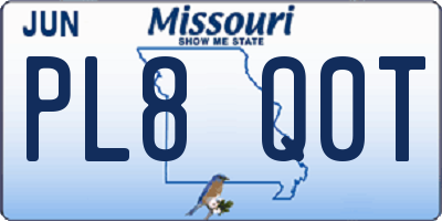MO license plate PL8Q0T