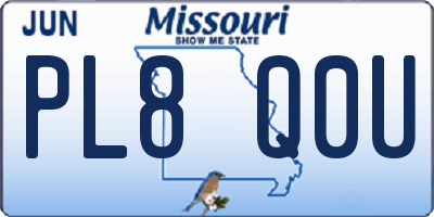 MO license plate PL8Q0U
