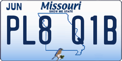 MO license plate PL8Q1B
