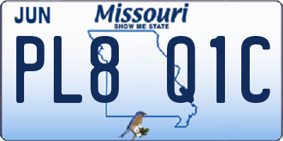 MO license plate PL8Q1C