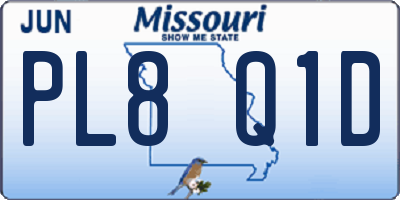 MO license plate PL8Q1D
