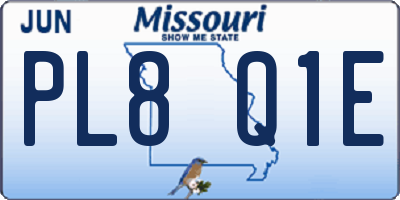 MO license plate PL8Q1E