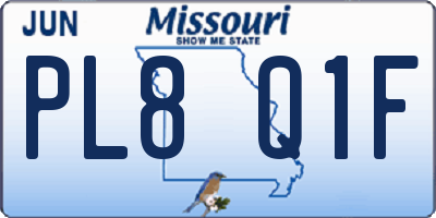 MO license plate PL8Q1F