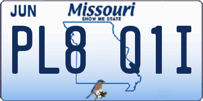 MO license plate PL8Q1I