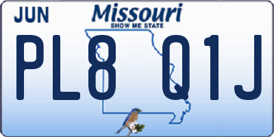 MO license plate PL8Q1J