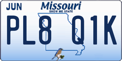 MO license plate PL8Q1K