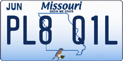 MO license plate PL8Q1L