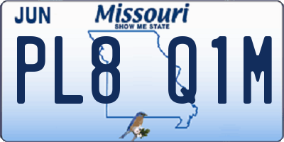 MO license plate PL8Q1M