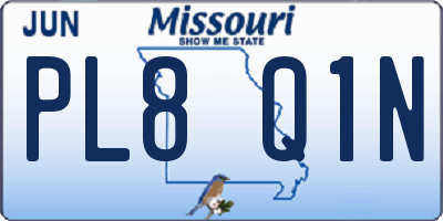 MO license plate PL8Q1N