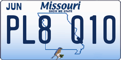 MO license plate PL8Q1O