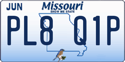 MO license plate PL8Q1P
