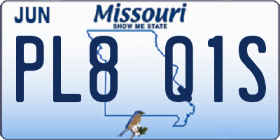 MO license plate PL8Q1S