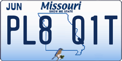MO license plate PL8Q1T