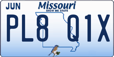 MO license plate PL8Q1X