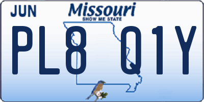 MO license plate PL8Q1Y