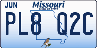 MO license plate PL8Q2C
