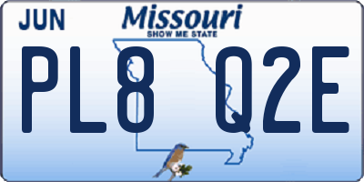 MO license plate PL8Q2E