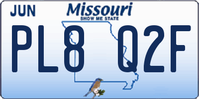 MO license plate PL8Q2F