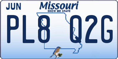 MO license plate PL8Q2G
