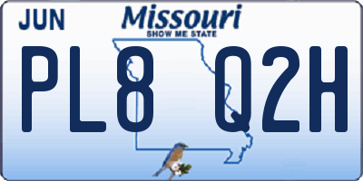 MO license plate PL8Q2H