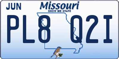 MO license plate PL8Q2I