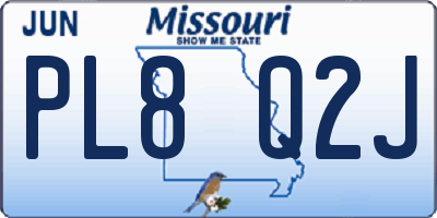 MO license plate PL8Q2J