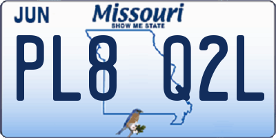MO license plate PL8Q2L
