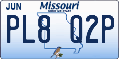 MO license plate PL8Q2P