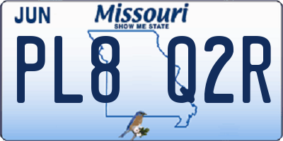 MO license plate PL8Q2R