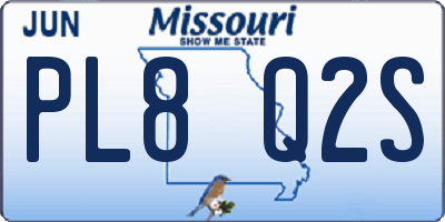 MO license plate PL8Q2S