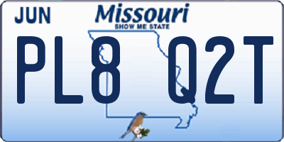 MO license plate PL8Q2T