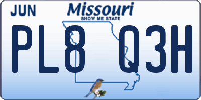 MO license plate PL8Q3H