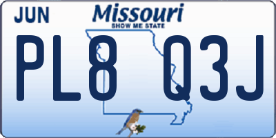 MO license plate PL8Q3J