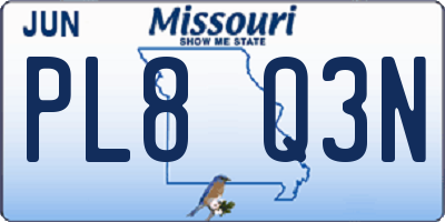 MO license plate PL8Q3N