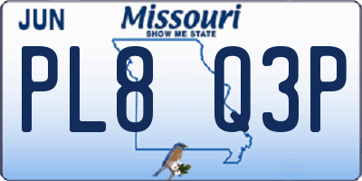 MO license plate PL8Q3P