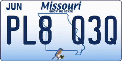 MO license plate PL8Q3Q